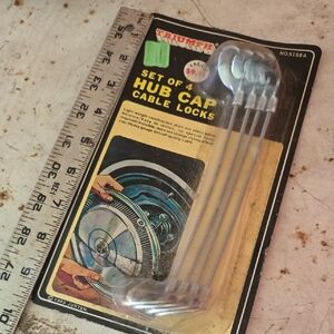 Vintage 1983 Set 4 Hub Cap Cable Locks Car Auto New In Package  Triumph